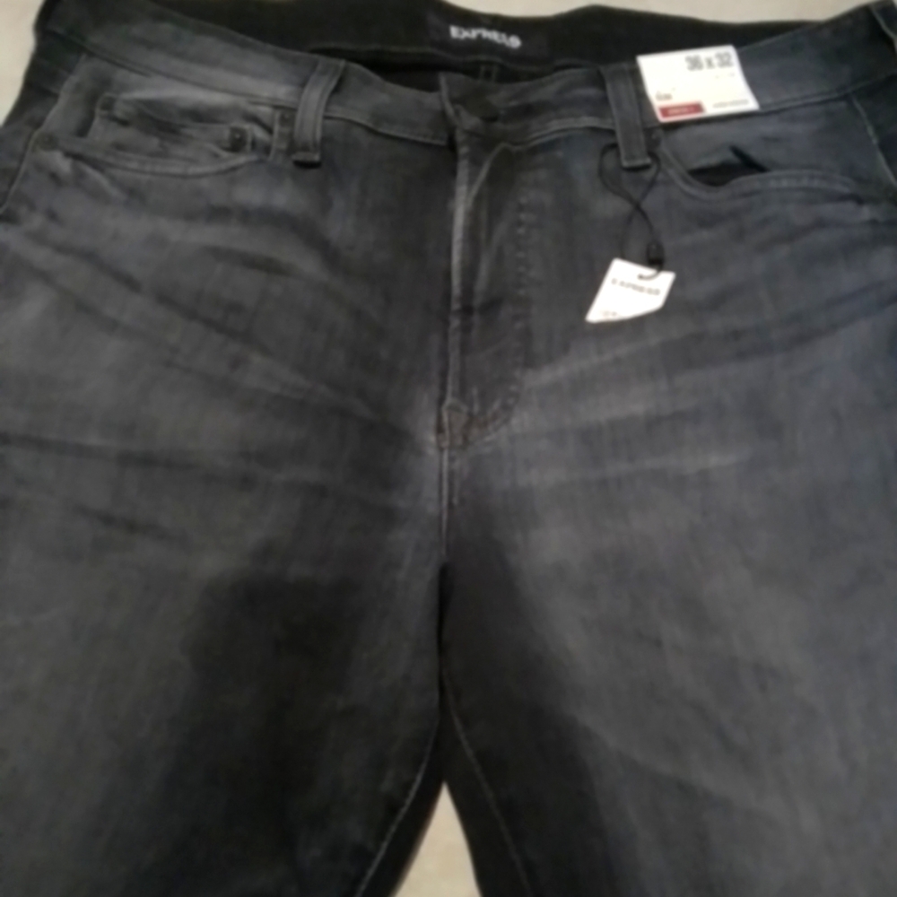 Express Jeans Mens Slim Hyper Stretch + Blue Medium Wash 36